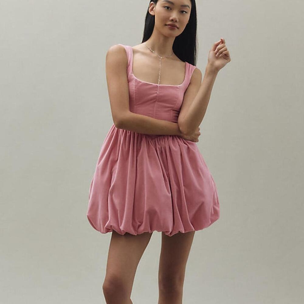 Anthropologie BHLDN puff velvet mini corset romantic dress NWT $225